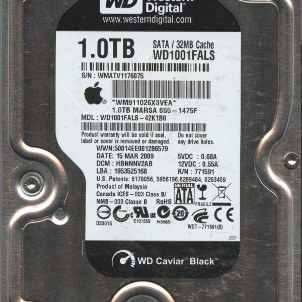 WD1001FALS WMATV 03:09 WESTERN DIGITAL 1TB