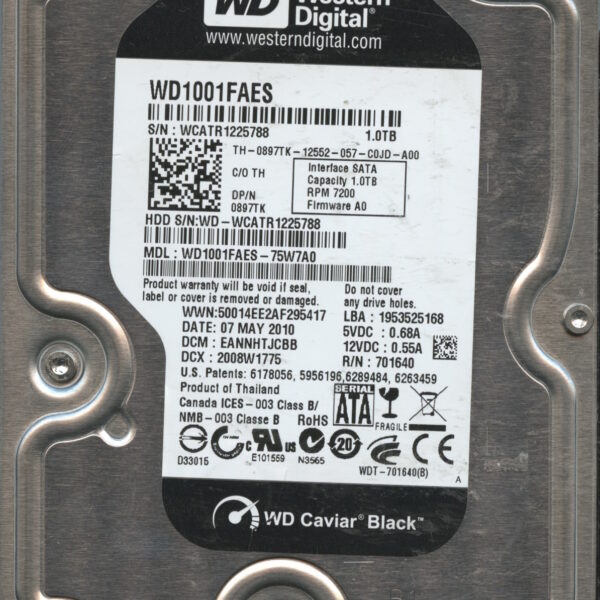 WD1001FAES WCATR 05:10 WESTERN DIGITAL 1TB