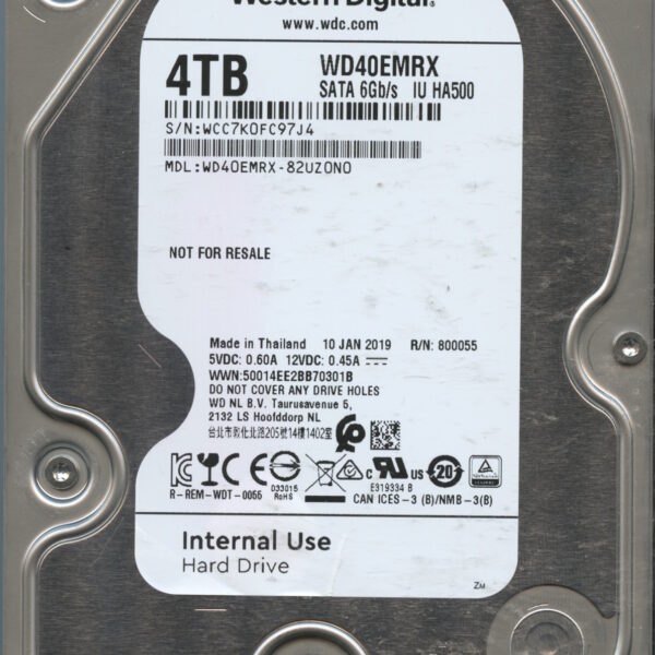 WD40EMRX WCC7K 01:19 WESTERN DIGITAL 4TB