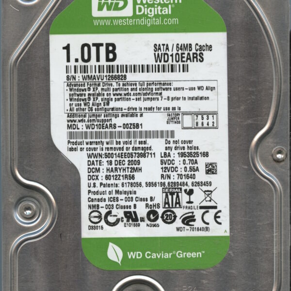 WD10EARS WMAVU 12:09 WESTERN DIGITAL 1TB