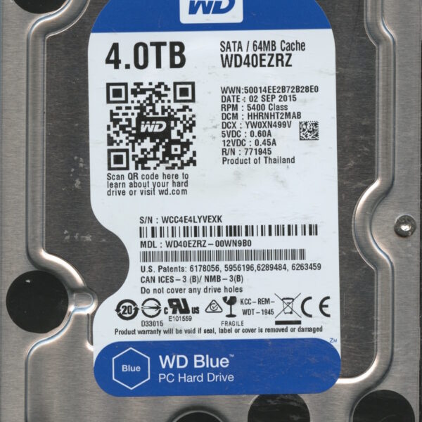 WD40EZRZ WCC4E 09:15 WESTERN DIGITAL 4TB