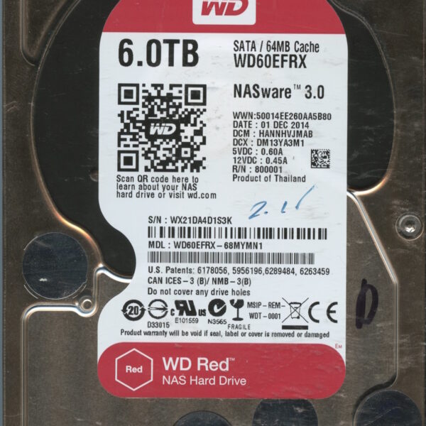 WD60EFRX WX21D 12:14 WESTERN DIGITAL 6TB