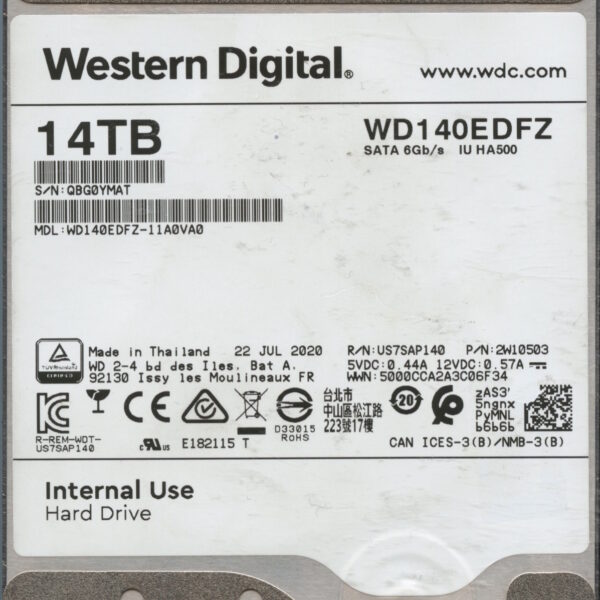 WD140EDFZ QBG0Y 07:20 WESTERN DIGITAL 14TB