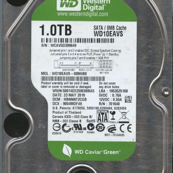 WD10EAVS WCAV5 05:10 WESTERN DIGITAL 1TB