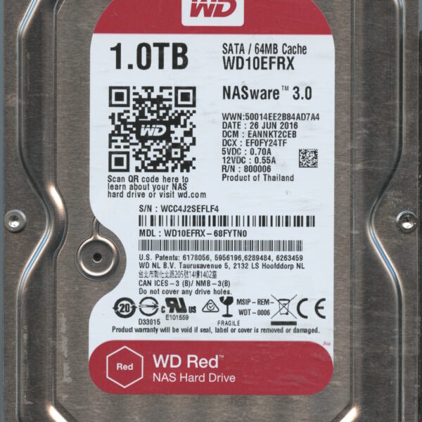 WD10EFRX WCC4J 06:16 WESTERN DIGITAL 1TB