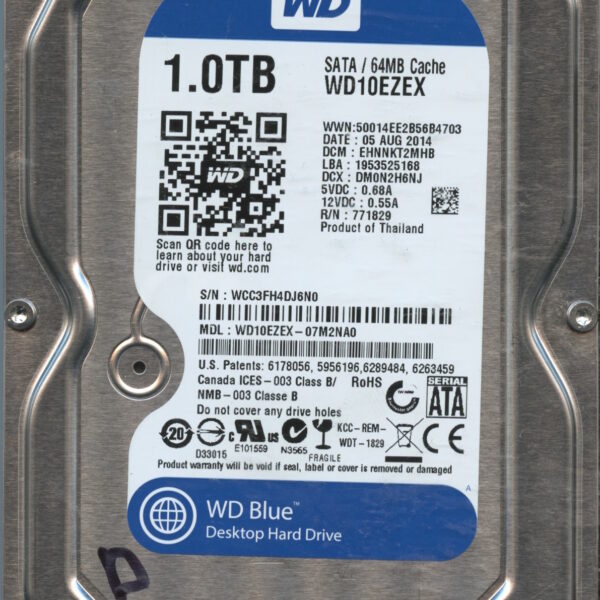 WD10EZEX WCC3F 08:14 WESTERN DIGITAL 1TB