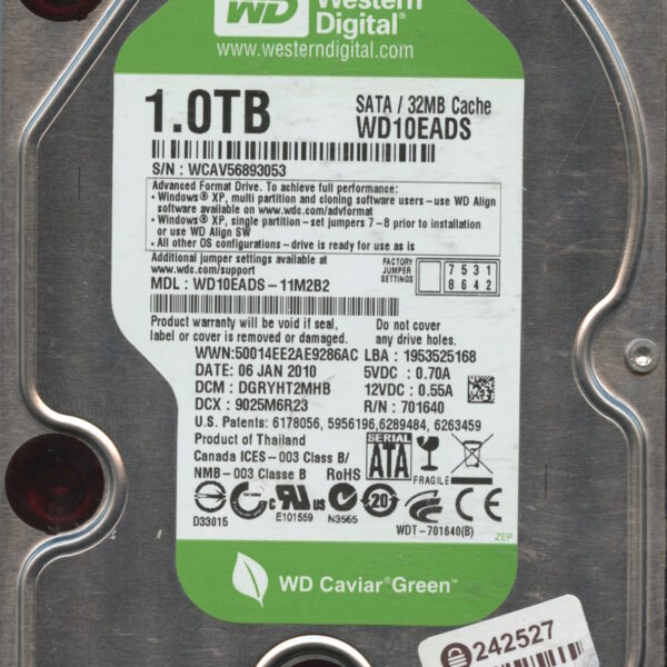 WD10EADS WCAV5 01:10 WESTERN DIGITAL 1TB