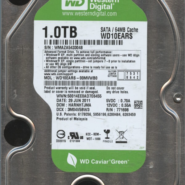 WD10EARS WMAZA 01:10 WESTERN DIGITAL 1TB