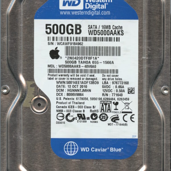 WD5000AAKS WCAWF 10:10 WESTERN DIGITAL 500GB