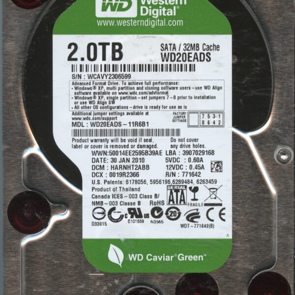 WD20EADS WCAVY 01:10 WESTERN DIGITAL 2TB