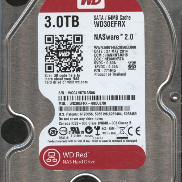 WD30EFRX WCC4N 03:14 WESTERN DIGITAL 3TB