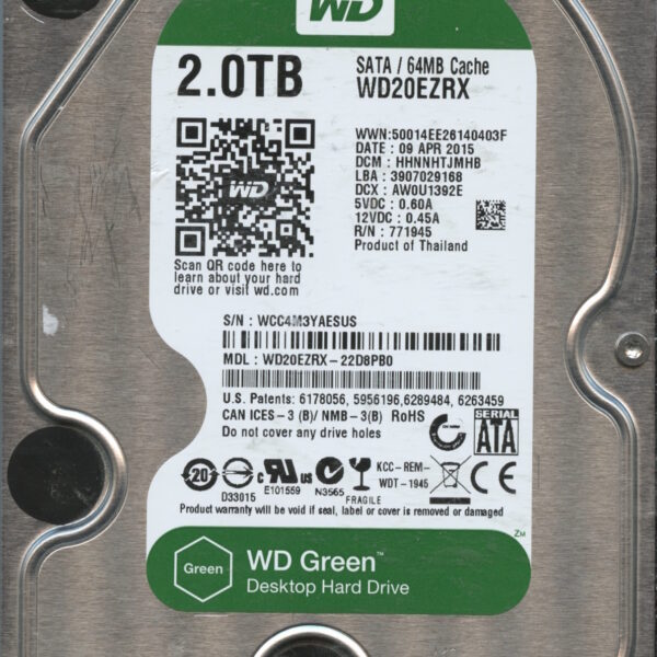 WD20EZRZ WCC4M 04:15 WESTERN DIGITAL 2TB