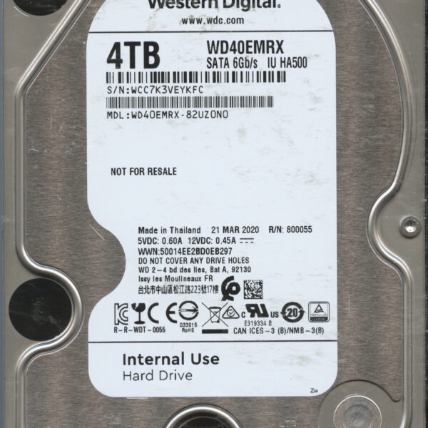 WD40EMRX WCC7K 03:20 WESTERN DIGITAL 4TB