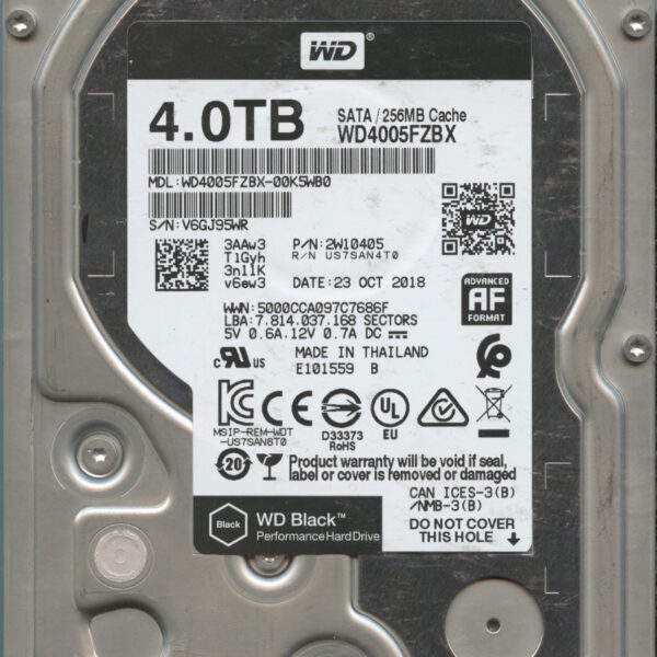 WD4005FZBX V6GJ9 10:18 WESTERN DIGITAL 4TB