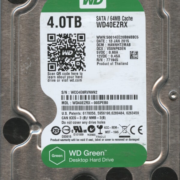 WD40EZRX WCC4E 01:15 WESTERN DIGITAL 4TB