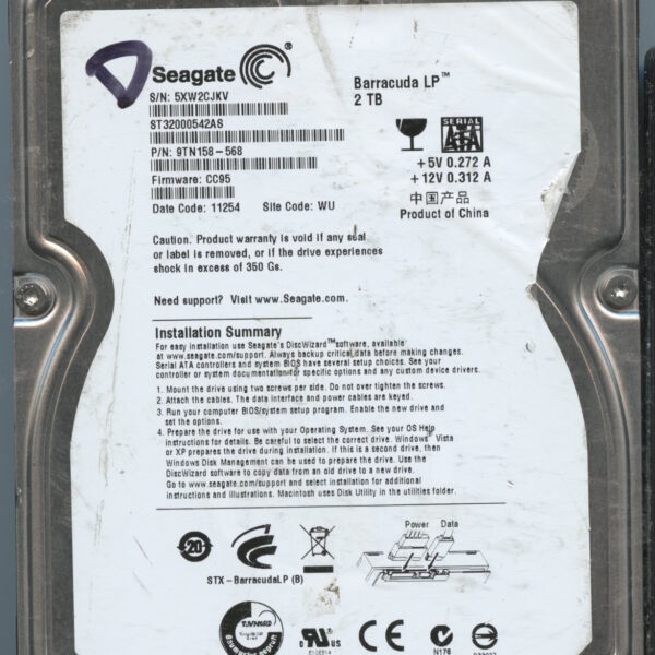 ST3200542AS 9TN158-568 CC95 WU 5XW2C 2TB HDD