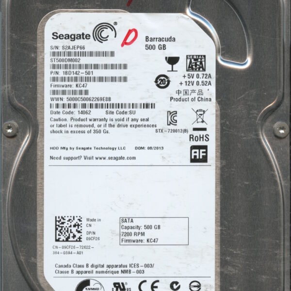 ST500DM002 1BD142-501 KC47 S2AJE 500GB HDD