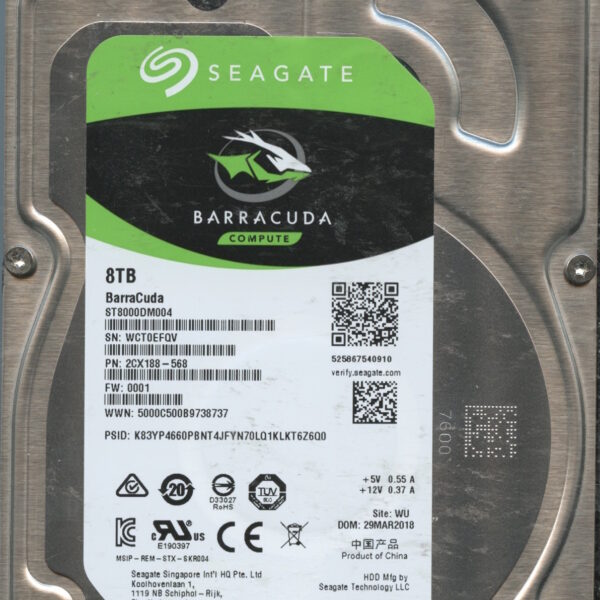 ST8000DM004 2CX188-568 0001 WCT0E 8TB HDD