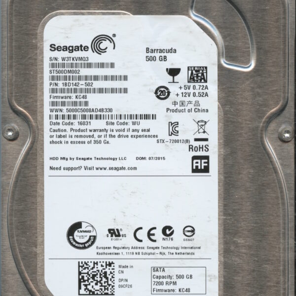 ST500DM002 1BD142-502 KC48 W3TKV 500GB HDD