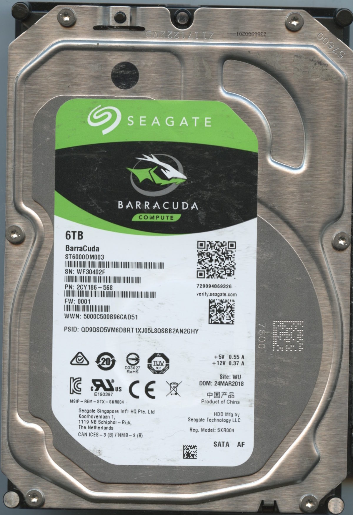 ST6000DM003 2CY186-568 0001 WF304 6TB HDD