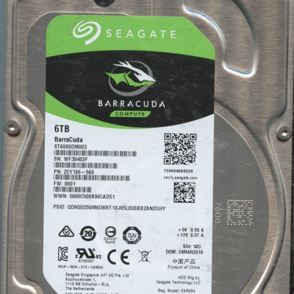 ST6000DM003 2CY186-568 0001 WF304 6TB HDD