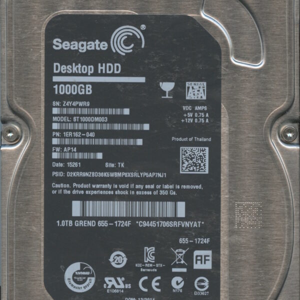 ST1000DM003 1ER162-040 AP14 Z4Y4P 1TB HDD