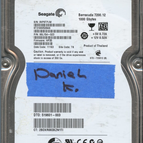 ST31000528AS 9SL154-023 HP35 9VP9T 1TB HDD