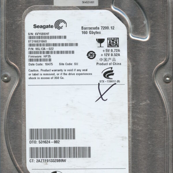 ST3160318AS 9SL13A-022 HP35 6VY6B 160GB HDD