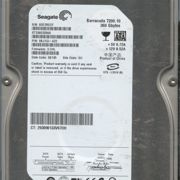 ST33603AS 9BJ13J-622 3.CHL 6QF2B 360GB HDD