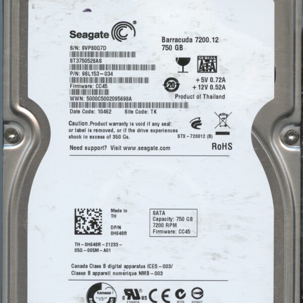 ST3750528AS 9SL153-034 CC45 9VP80 750GB HDD