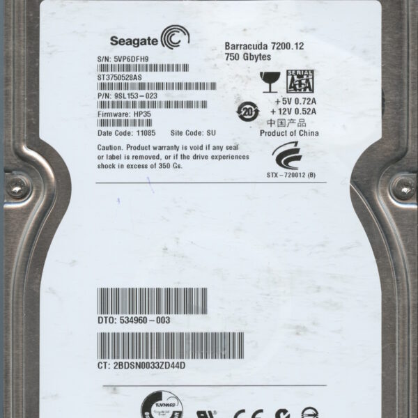 ST3750528AS 9SL153-023 HP35 5VP6D 750GB HDD