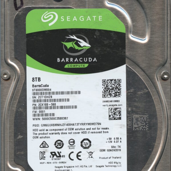 ST8000DM004 2CX188-568 0001 ZCT1D 8TB HDD