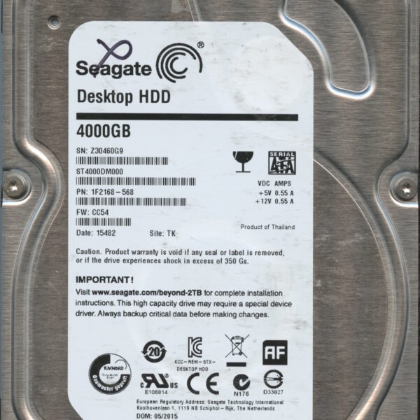 ST4000DM000 1F2168-568 CC54 Z3046 4TB HDD