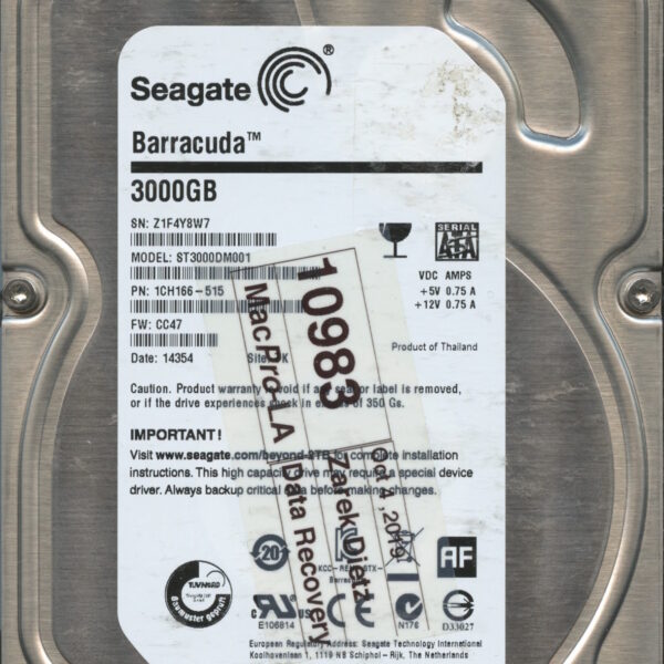 ST3000DM001 1CH166-301 CC24 W1F28 3TB HDD