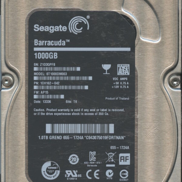 ST1000DM003 1CH162-042 AP15 Z1D3Q 1TB HDD