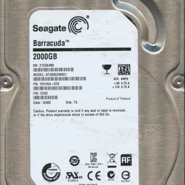 ST2000DM001 1CH164-570 CC82 Z1E0X 2TB HDD