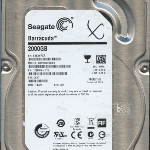 ST2000DM001 1ER164-515 CC47 S1E2Y 2TB HDD