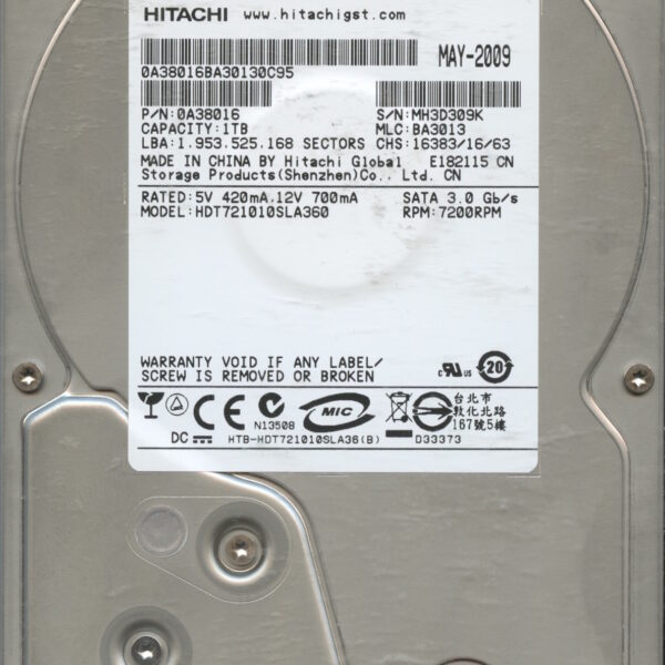 HDT721010SLA360 0A38016 BA3013 1TB HDD