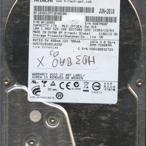 HDT7210103LA332 0F10383 JPT3EA 1TB HDD