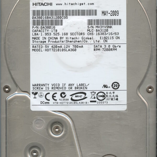 HDT721010SLA360 0A38016 BA3120 1TB HDD