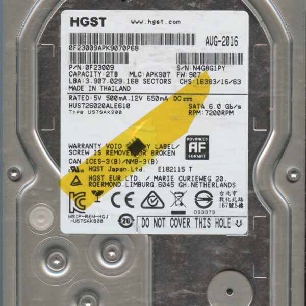 HUS726020ALE610 APK907 BA3120 2TB HDD