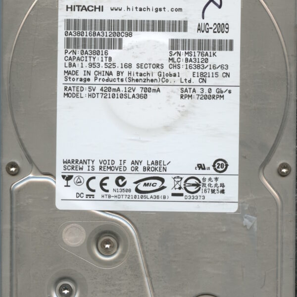 HDT721010SLA360 0A38016 BA3120 1TB HDD