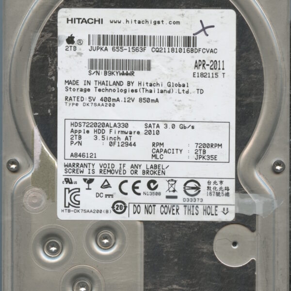 HDS722020ALA330 0F12944 JPK35E 2TB HDD