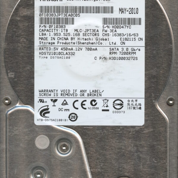 HDS721010CLA332 0F0383 JPT3EA 1TB HDD