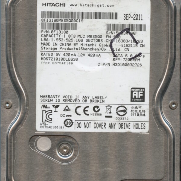 HDS721010DLE630 0F13180 MRS5Q0 1TB HDD