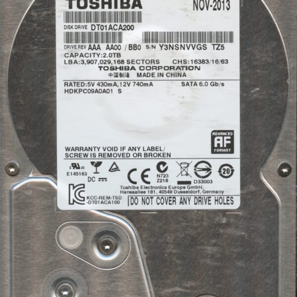 DT01ACA200 AAAAA00 TOSHIBA 2TB HDD