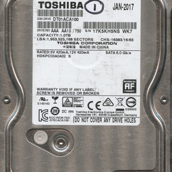 DT01ACA100 AAAAA10 TOSHIBA 1TB HDD