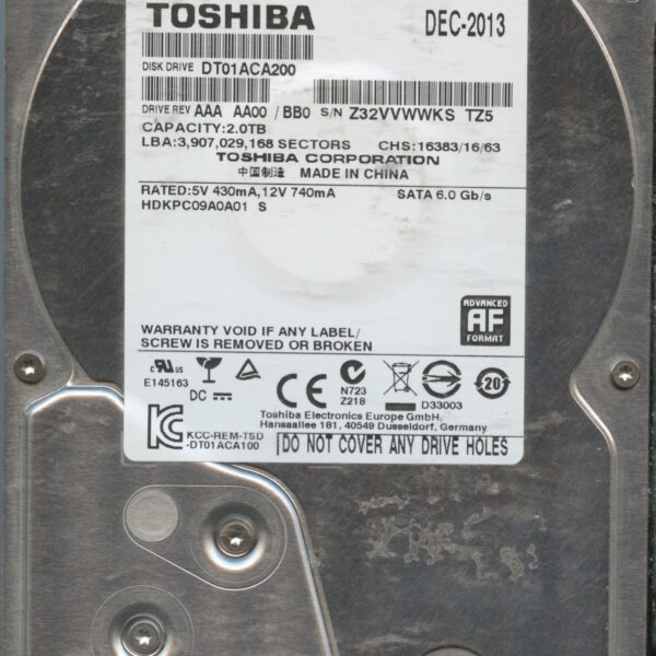 DT01ACA200 AAAAA00 TOSHIBA 2TB HDD