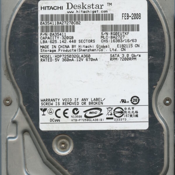 HDP725032GLA360 0A35411 BA2727 320GB HDD