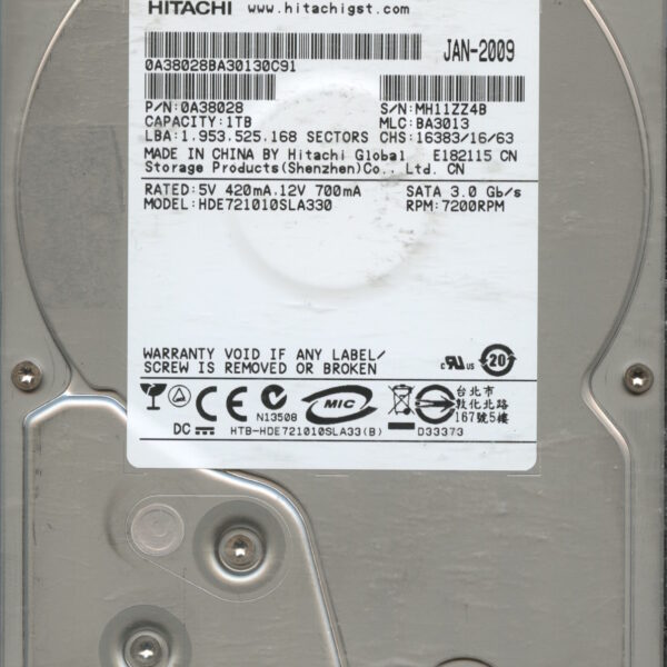 HDE721010SLA330 0A38028 BA3013 1TB HDD